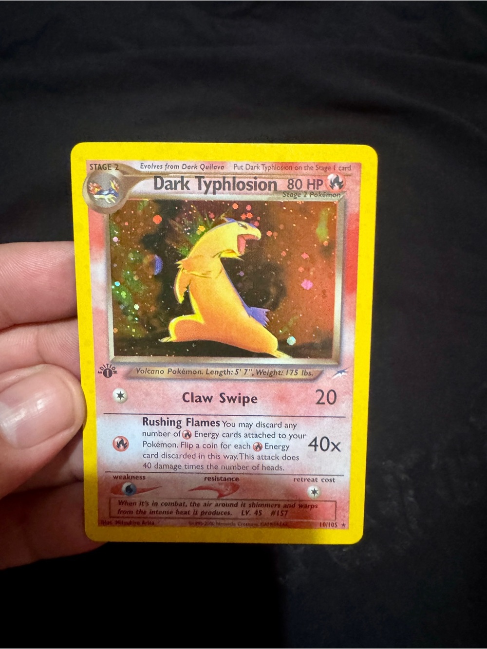 Dark Typhlosion Holographic card